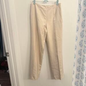 Vintage Carlisle 100% silk cream straight leg trousers